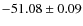 $ -51.08 \pm 0.09 $