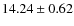 $ 14.24 \pm 0.62 $