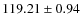 $ 119.21 \pm 0.94 $
