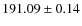 $ 191.09 \pm 0.14 $