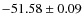$ -51.58 \pm 0.09 $