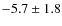 $ -5.7 \pm 1.8 $
