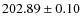 $ 202.89 \pm 0.10 $