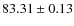 $ 83.31 \pm 0.13 $