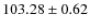 $ 103.28 \pm 0.62 $