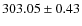 $ 303.05 \pm 0.43 $