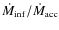 $\dot{M}_{\rm inf}/\dot{M}_{\rm acc}$