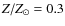 $Z/Z_\odot = 0.3$