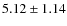 $5.12\pm1.14$