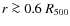 $r \ga 0.6~R_{500}$