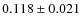 $0.118\pm0.021$