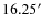 $16.25^{\prime}$