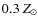 $0.3~Z_{\odot}$