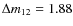 $\Delta m_{12} = 1.88$