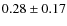 $0.28 \pm 0.17$