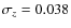 $\sigma _z = 0.038$