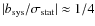 $\vert b_{\rm sys}/\sigma_{\rm stat}\vert \approx 1/4$