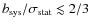 $b_{\rm sys}/\sigma_{\rm stat} \lesssim 2/3$