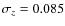 $\sigma _z=0.085$