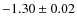 $-1.30 \pm 0.02$