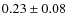 $0.23 \pm 0.08 $