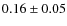 $0.16\pm0.05$