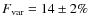 $F_{\rm var}=14\pm 2\%$