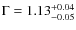 $\Gamma=1.13^{+0.04}_{-0.05}$