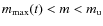 $m_{\rm max}(t) < m < m_{\rm u}$