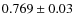$0.769\pm 0.03$