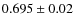 $0.695\pm 0.02$