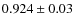 $0.924\pm 0.03$