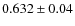 $0.632\pm 0.04$
