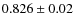 $0.826\pm 0.02$