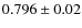 $0.796\pm 0.02$