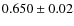 $0.650\pm0.02$