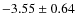 $-3.55\pm 0.64$
