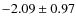 $-2.09\pm 0.97$