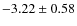 $-3.22\pm 0.58$