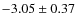 $-3.05\pm 0.37$