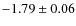 $-1.79\pm0.06$
