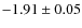 $-1.91\pm0.05$