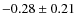 $-0.28\pm0.21$