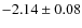 $-2.14\pm0.08$