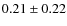 $ 0.21\pm0.22$