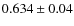 $0.634\pm 0.04$