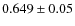 $0.649\pm 0.05$