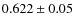 $0.622\pm 0.05$