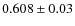 $0.608\pm 0.03$