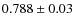 $0.788\pm 0.03$